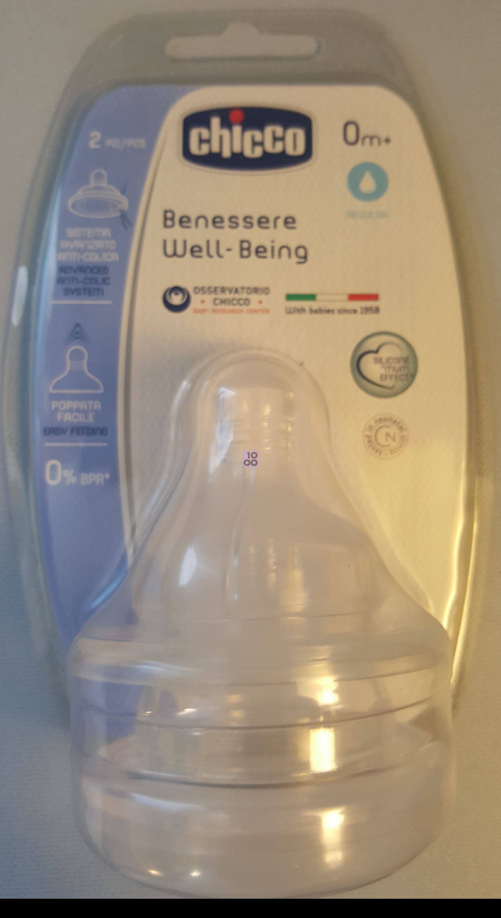 Chicco Tettarella Well Being 0 Mesi Normal Silicone 2 Pezzi 