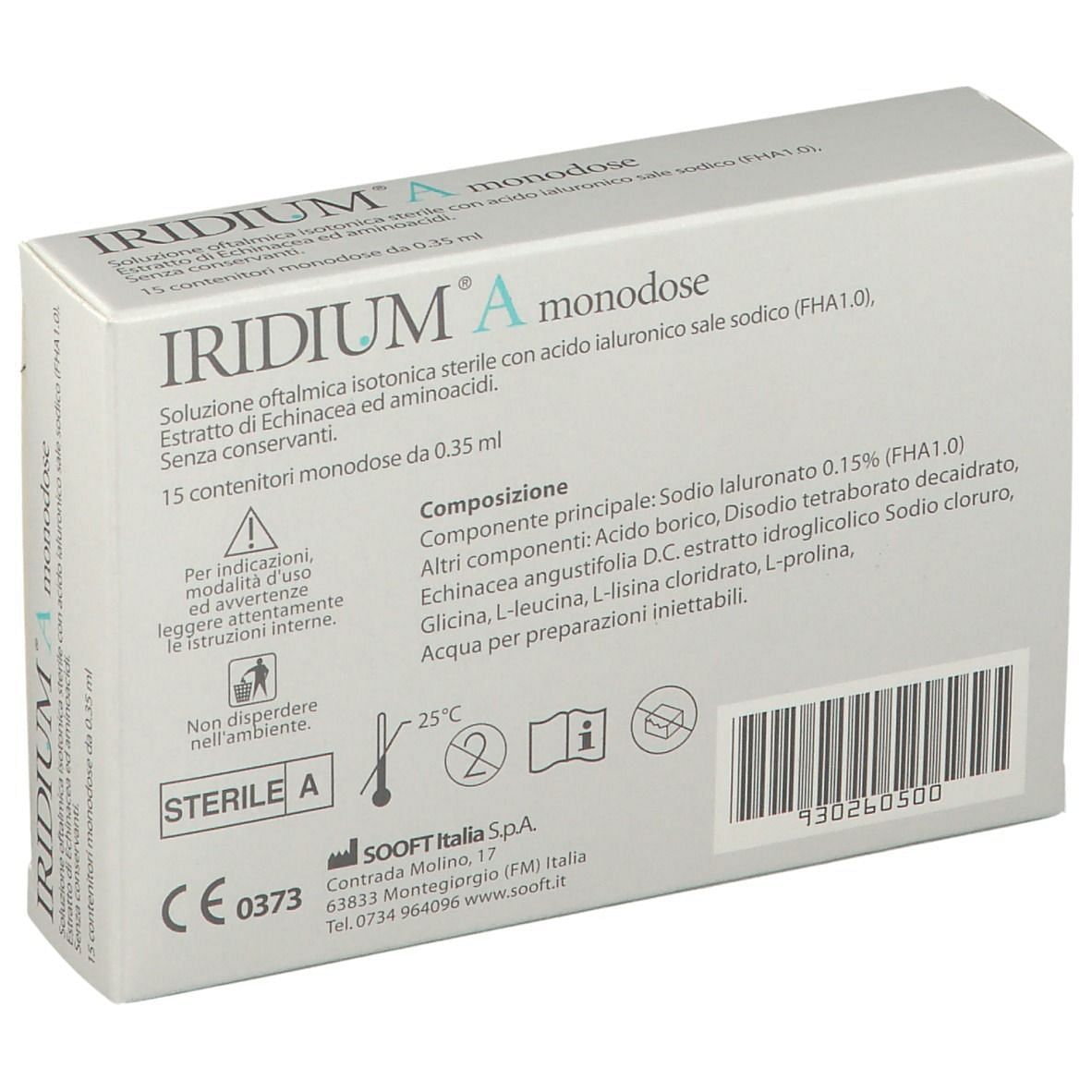 IRIDIUM A COLLIRIO MONODOSE 15 FLACONCINI 0,35ml