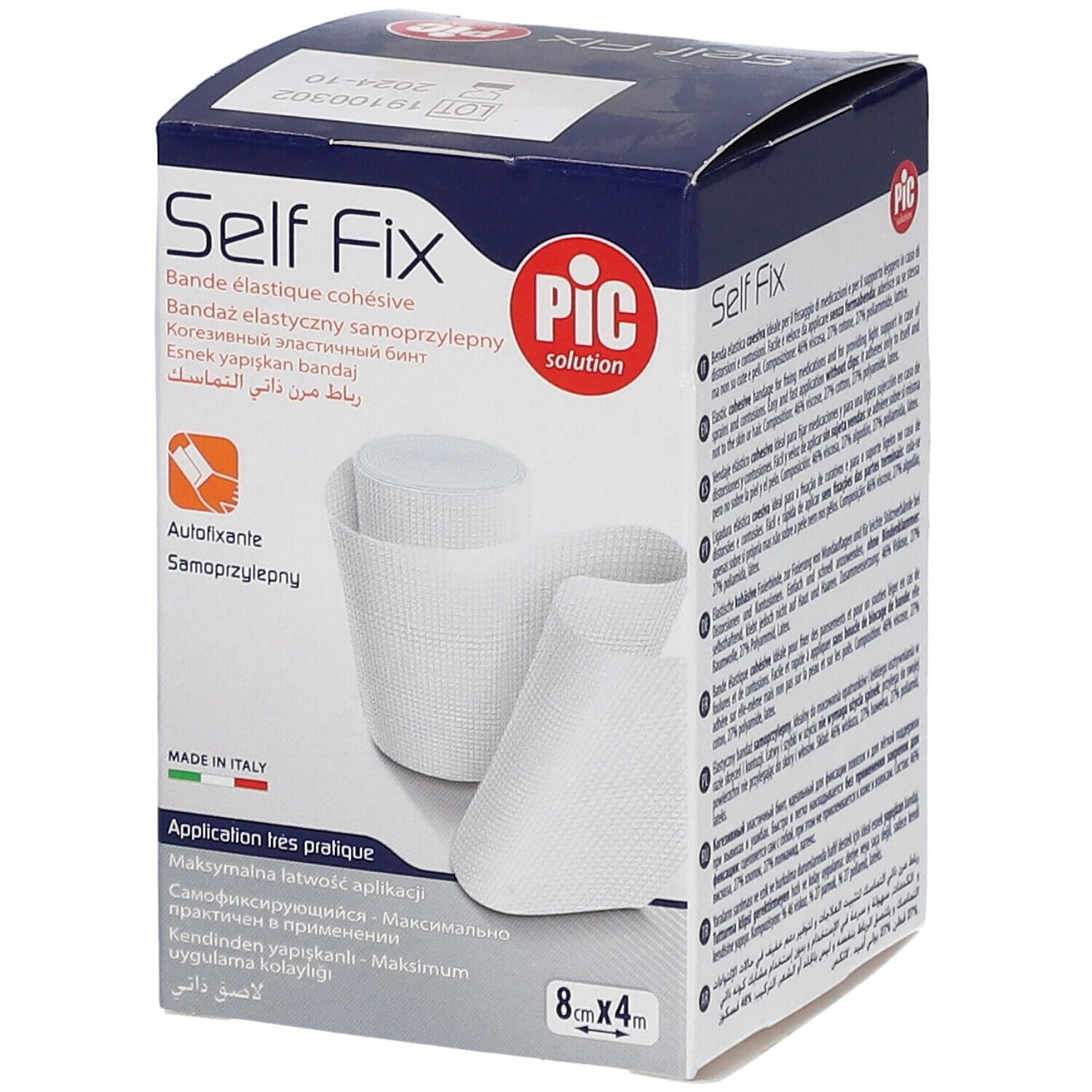 PiC Solution Self Fix Benda Elastica Autoadesiva 8cm x 20m