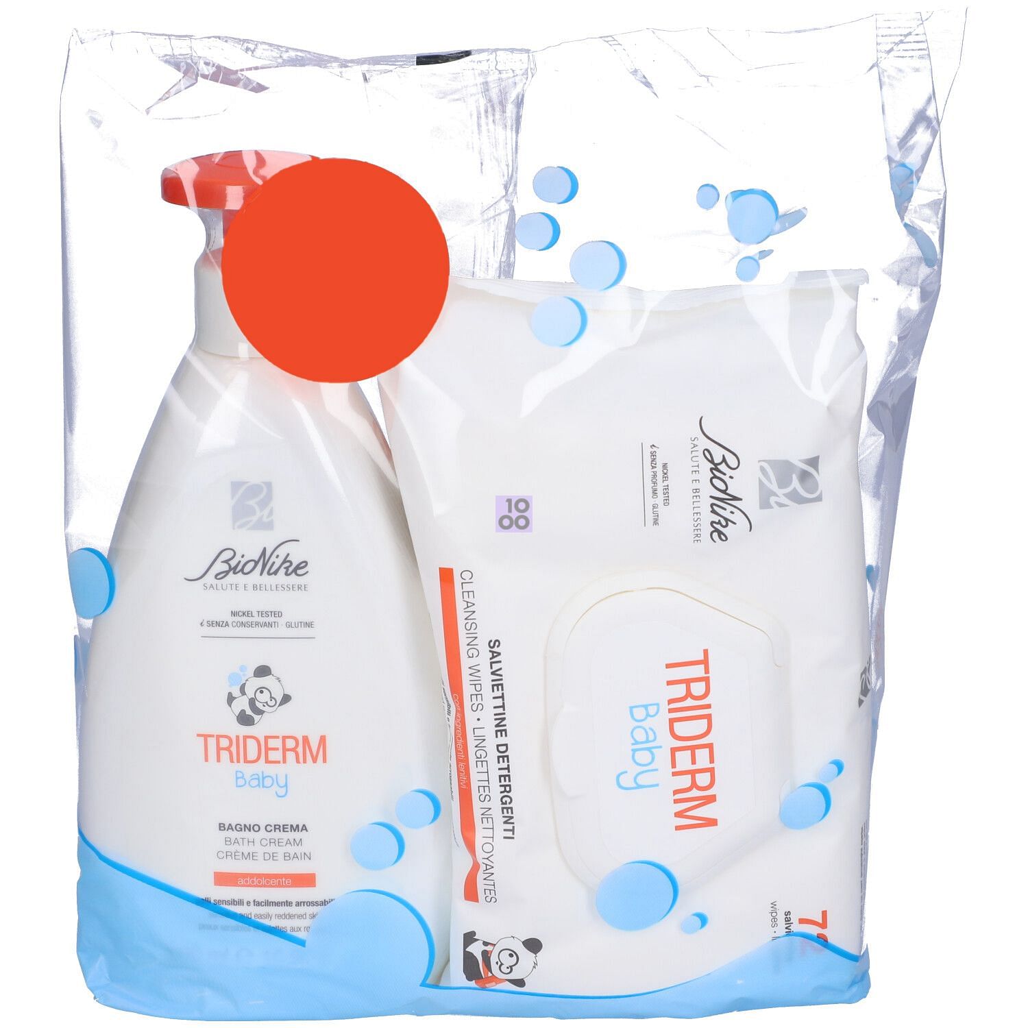 Triderm Baby Bipack Bagno Crema 500 Ml + Salviettine 72 Pezzi