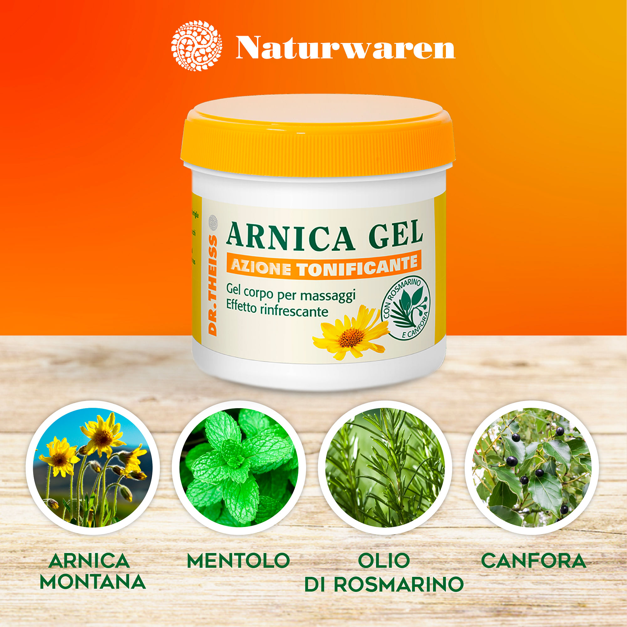 Naturwaren Theiss Arnica Gel Rapida 200 ml - Gel a Base di Arnica