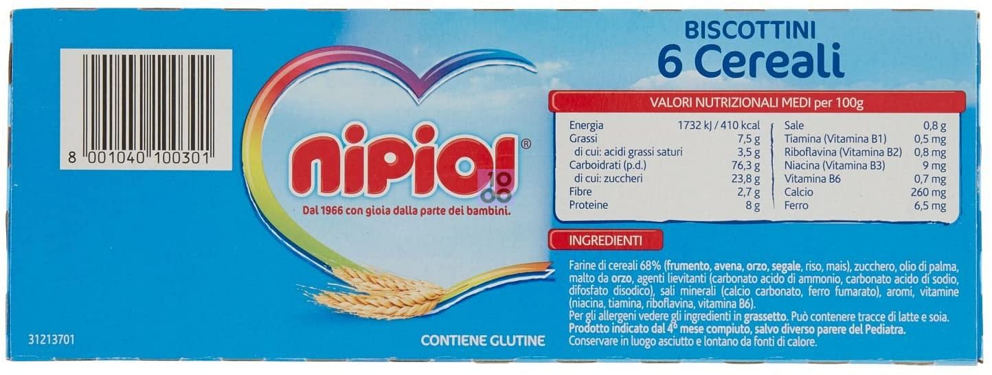 Nipiol Biscottini 6 Cereali 800 G