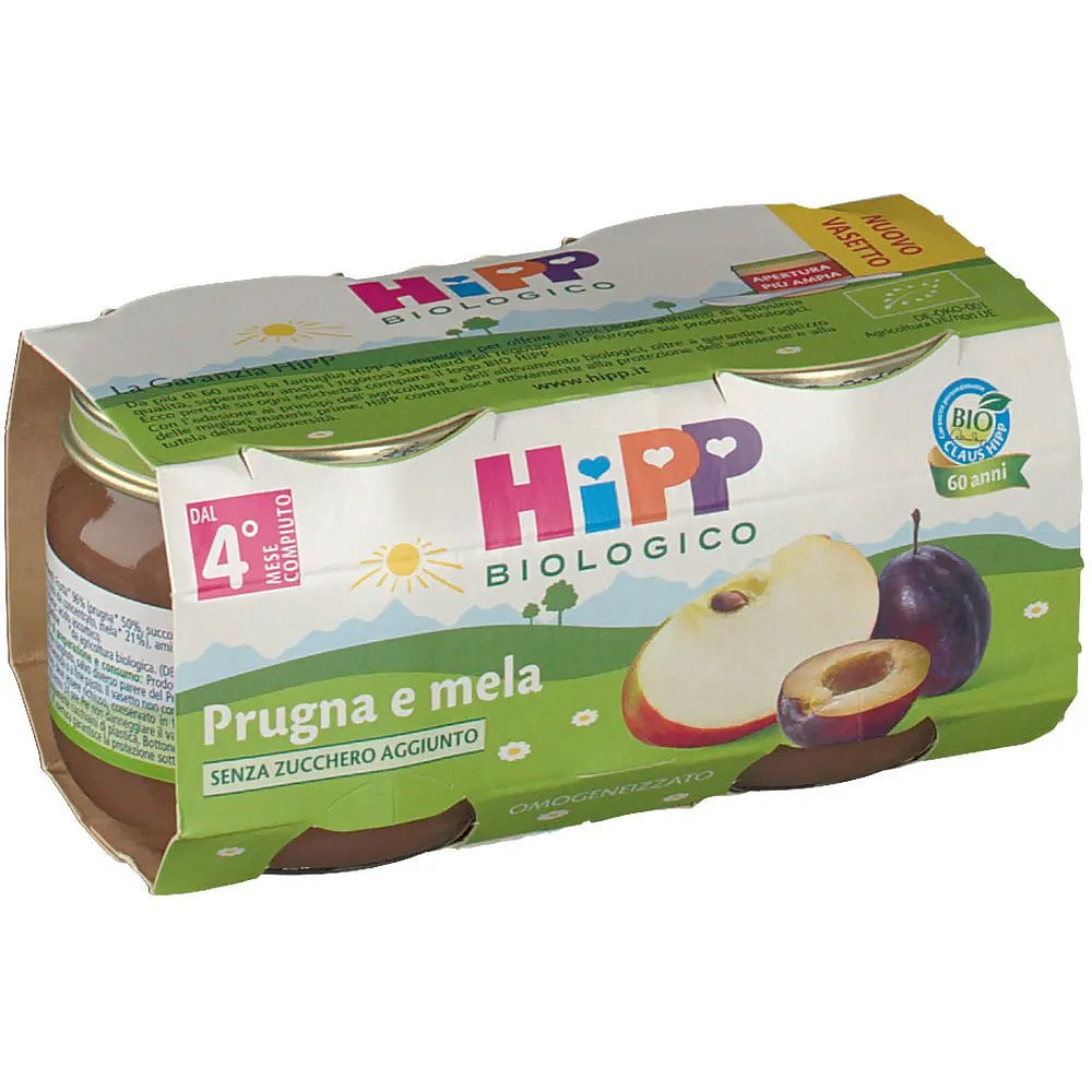 Hipp Bio Omogeneizzato Prugna Mela 100% 2 X80 G