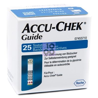 Accu Chek Guide 25 Strips Retail Strisce Per La Misurazionedella Glicemia Accu Chek Guide 25 Pezzi Cod Retail
